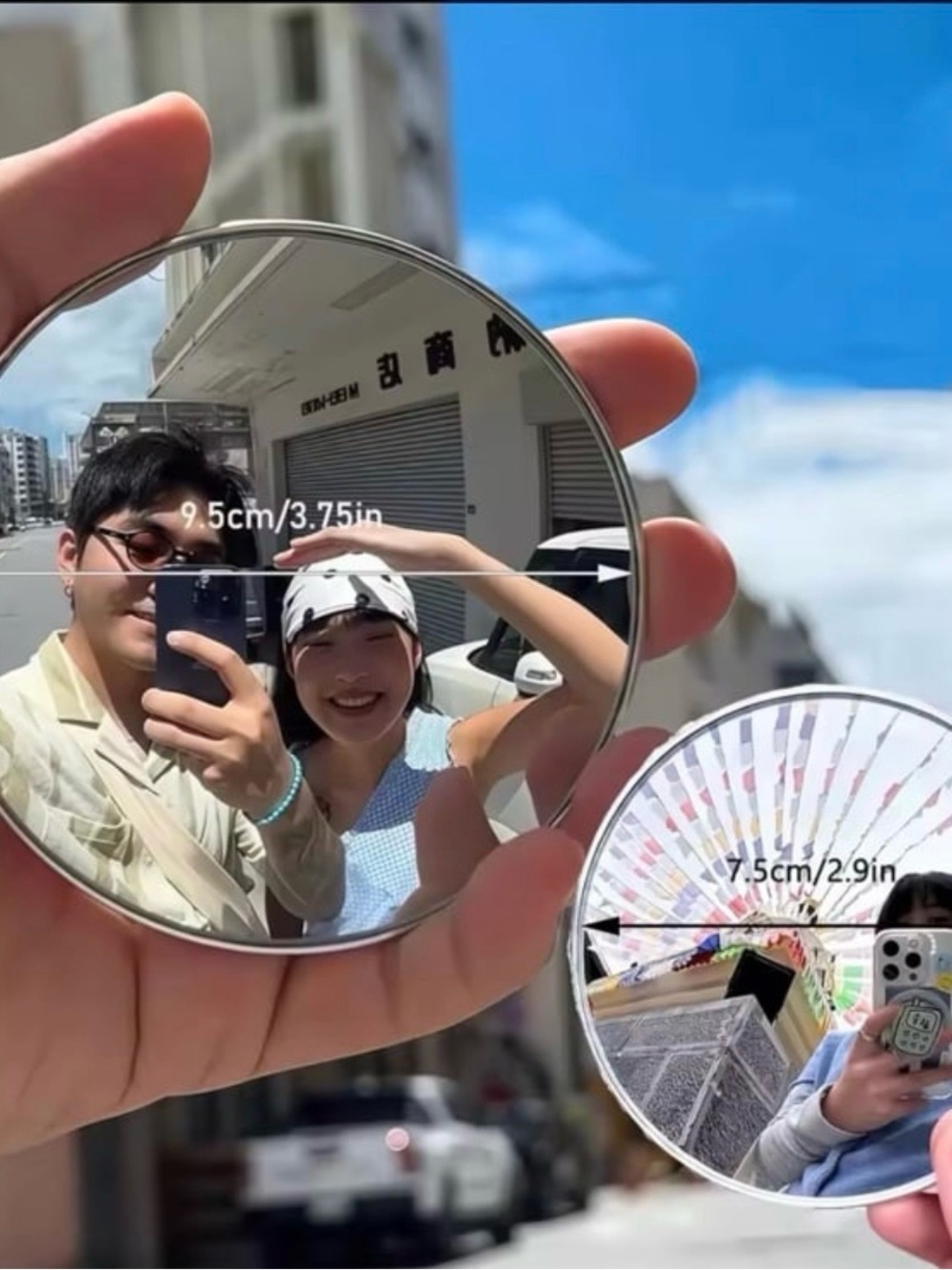 ✨ Handheld Selfie Convex Mirror DIY Mini Round Mirror Portable Convex Wide-angle